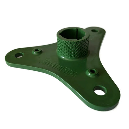 SheltaFlex Base – stabile Bodenhalterung für das SheltaFlex System, Seitenansicht.