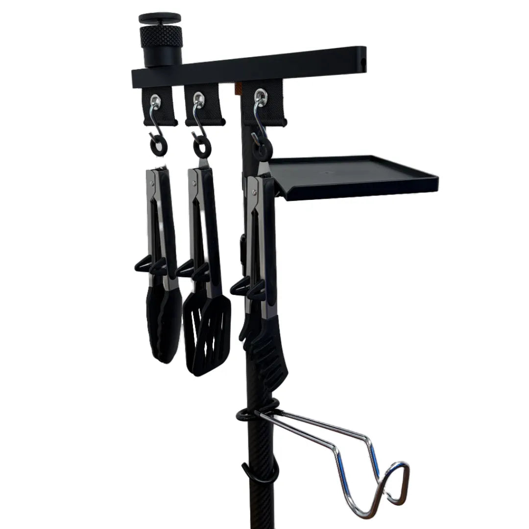 SheltaFlex Starter Set Pro mit allen enthaltenen Adaptern an der Carbon-Teleskopstange